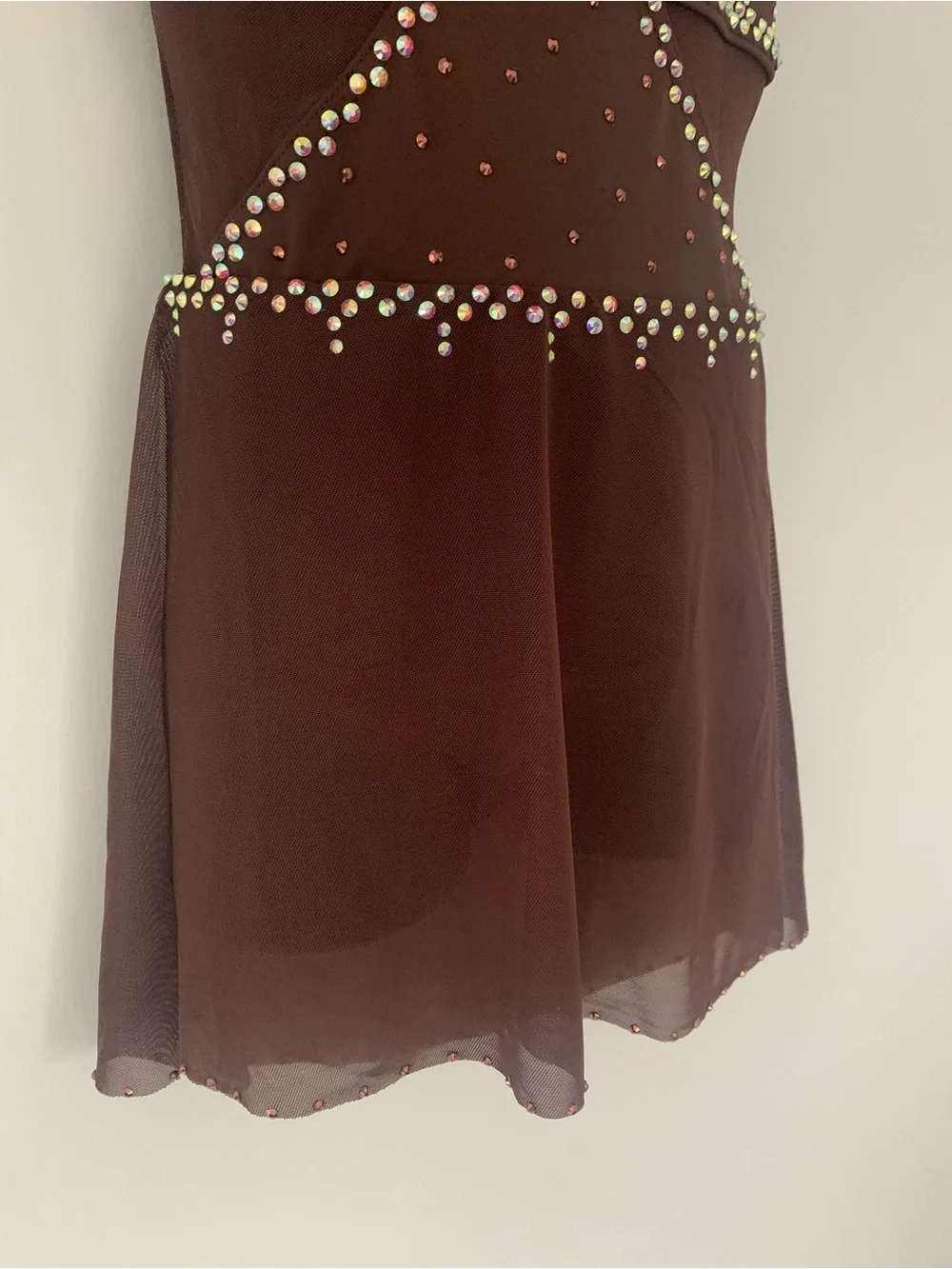 Brown Rhinestone Dance Costume: Child Size 6/6X, Lyrical Contemporary
